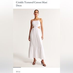 Abercrombie & Fitch White Spaghetti Strap Cut-Out Maxi Dress